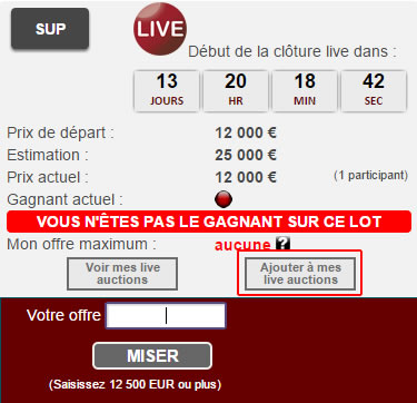 Ajouter à mes live auctions cgb.fr